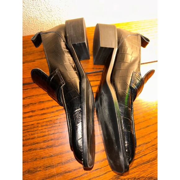 Zara Black Croc-Embossed Penny Loafers – Size 39 / 9 – Chic, Sassy & Polished! - Picture 4 of 11